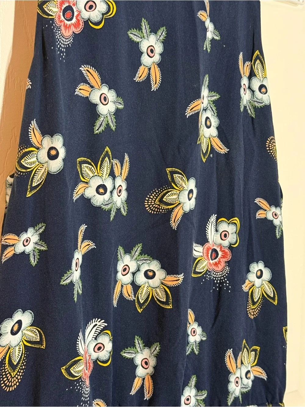 Ann Taylor LOFT Navy Floral Sleeveless Romper Size Medium